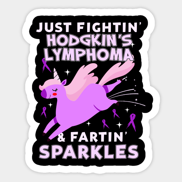 funny hodgkin's lymphoma unicorn warrior Sticker by TeesCircle